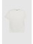 Slim Fit Ekru Baskılı T-Shirt 5