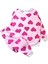 Kız Çocuk Pamuklu Pembe Kalp Desenli Uzun Kollu Mevsimlik Pijama Takımı 1