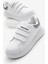 Çocuk Unisex Beyaz Gümüş Eva Faylon Taban Üç Cırtlı Spor Ayakkabı 1