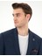 Erkek Lacivert Slim Fit Keten Karışımlı Ceket 50306748-VR033 2