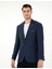 Erkek Lacivert Slim Fit Keten Karışımlı Ceket 50306748-VR033 3