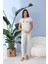 Kadın 40045 Kısa Kol Pijama Takımı Krem 2