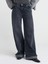 71743 Paçası Kıvrık Geniş Kesim Denim Pantolon-Mavi 3
