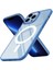 Apple iPhone 12 Pro Max Uyumlu Wireless Şarj Özellikli Krom Magsafe Silikon KAPAK-MAVI-8680436535103- 1