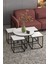 Orta Sehpa ve Zigon Sehpa Oval Lüx 5'li Set Beyaz 3