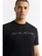 Erkek Siyah Bisiklet Yaka Reflektörlü Bi Stretch Interlok T-shirt A51y1037 2
