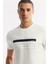Erkek Ekru Bisiklet Yaka Baskılı Bi-Stretch İnterlok Regular Fit T-Shirt A51Y1002 2