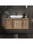 Ayaksız Oval Lavabolu Mdf 105 cm Çekmeceli Banyo Dolabı 1