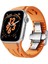 Apple Watch 10 46MM KRD-127 Metal Tokalı Silikon KORDON-TURUNCU-8680436819067-TDOM111524 1