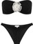Çiçek Detaylı Siyah Straplez Bikini Takım 1