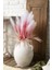 Yapay Tüylü Palmiye Yaprağı 75 cm 8 Dal Pembe 2