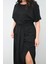 Kadın Büyük Beden Kısa Kollu Kuşaklı Elbise 5297-25 4