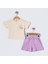Kız Çocuk Lila Çiçek Desenli Şortlu Takım 1