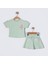Kız Çocuk Yeşil Çiçek Desenli Şortlu Takım 1