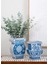 Dekoratif Küp Vazo Mavi 24X13X28 cm 3