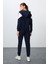 Kadın Indigo Kapüşonlu Oversize Fit Eşofman Takım 95343-326 1