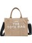 Kadın Basit Moda Crossbody Çanta Mektup Baskı Tote Kanvas Omuz Çantası (Yurt Dışından) 1