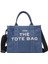 Kadın Basit Moda Crossbody Çanta Mektup Baskı Tote Kanvas Omuz Çantası (Yurt Dışından) 1