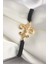 Pirinç Gold Renk Zirkon Taşlı Zambak Figür Asansörlü Makrome Model Kadın Bileklik - Lisinya 1