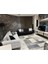 Side 1403 Gri Mavi Iskandinav Desenli Koridor Halısı Kesme Yolluk Mutfak Halısı Modern Salon Halısı 1
