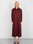 Poplin Oversize Uzun Gömlek Elbise Bordo 2