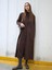 Poplin Oversize Uzun Gömlek Elbise Kahverengi 2