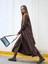 Poplin Oversize Uzun Gömlek Elbise Kahverengi 3