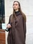 Poplin Oversize Uzun Gömlek Elbise Kahverengi 4