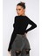 Kadın Siyah Body Mevsimlik ve Rahatlık Sunan Sıfır Yaka Basic Bluz 3