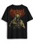 Siyah Oversize Tişört Cavalera Metal Music Sepultra Guitar Drum Rock Gitar Baskılı Unisex T-Shirt 1