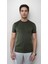 Sıfır Yaka Bisiklet Yaka Likralı Penye Haki Erkek Tshirt 1