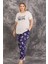 Büyük Beden Likrali Pijama Takım 5