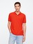 Erkek Kırmızı Stretch Pique Polo Yaka T-Shirt 1