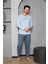 Yuvarlak Yaka %100 Pamuk Regular Kalıp Erkek Pijama Takımı 983 1