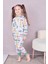 Kız Çocuk %100 Pamuk Pijama Takımı 1810-MINT Yeşili 2