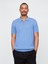 Erkek Mavi Kroşe Örgü Polo Yaka T-Shirt 1