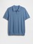 Erkek Mavi Kroşe Örgü Polo Yaka T-Shirt 2