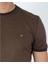 Sıfır Yaka Bisiklet Yaka Likralı Penye Kahve Erkek Tshirt 2