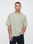 Erkek Yeşil Vintage Soft Stripe Boxy T-Shirt 1