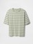 Erkek Yeşil Vintage Soft Stripe Boxy T-Shirt 2