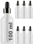 100 ml Metal Kapaklı Damlalık Dropper Şişesi Serum 100 cc Cam Şişe 6 Adet (Siyah Kapak, Şeffaf) 1