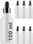 100 ml Metal Kapaklı Damlalık Dropper Şişesi Serum 100 cc Cam Şişe 6 Adet (Siyah Kapak, Şeffaf) 2