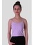 Crop Lastik Askı Lila Kadın Kolsuz T-Shirt 582-04 1