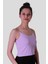 Crop Lastik Askı Lila Kadın Kolsuz T-Shirt 582-04 2