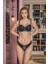Simli Straplez Lotus Sütyen ve Slip Külot Takım Siyah (BRF31541) 1