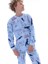 Erkek Çocuk Pamuklu Mavi Dinozor Desen Pijama Takımı 3