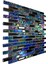 Mutfak Tezgah Arası, Banyo, Havuz, Sauna, Spa ve İç ve Dış Dekorasyonda Tüm Yüzeyler İçin, 15X48 mm ve Lüsterli Siyah – Lüsterli Mavi Karışım, 30X30 cm. Fileli Kristal Cam Mozaik 3