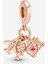 Uçak, Küre ve Bavul Üçlü Rose Sallantılı Charm 1