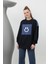 20623 Iki Iplik Kumaş Smile Baskılı Oversize Tesettür Sweatshirt 3