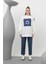20623 Iki Iplik Kumaş Smile Baskılı Oversize Tesettür Sweatshirt 5